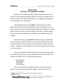Brazil Today - Carnaval Comprehension Passages