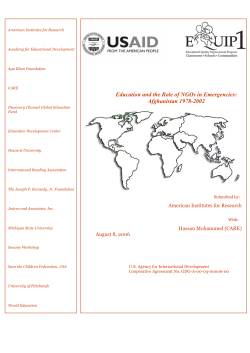 Education in Afghanistan under Taliban: Role of NGOs In Afghanistan