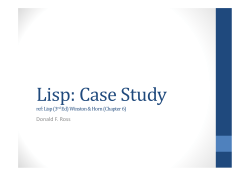 Lisp: Case Study