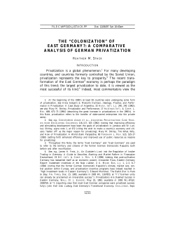 A Comparative Analysis of German Privatization