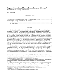 comment on schwartz`s &ldquo;foundation&rdquo; theory of evidence