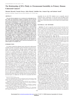The Relationship of DNA Ploidy to Chromosomal