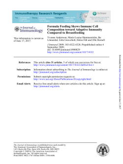 Compared to Breastfeeding Composition toward Adaptive Immunity
