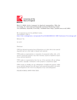 Active transport in deprived communities