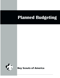Planned Budgeting - Boy Scouts of America