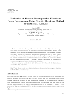 Evaluation of Thermal Decomposition Kinetics of Borax