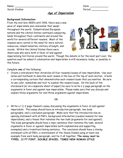 Age of Imperialism - White Plains Public Schools