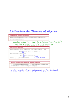 3.4 Fundamental Theorem of Algebra