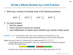 Divide a Whole Number by a Unit Fraction - K