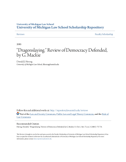 "Dragonslaying." Review of Democracy Defended, by G. Mackie