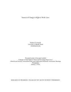Sources of Change in Right to Work Laws