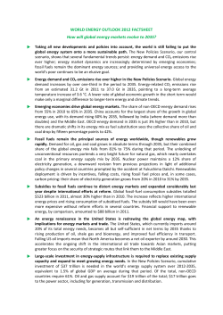 Fact Sheets - World Energy Outlook