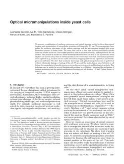 Optical micromanipulations inside yeast cells - MPI