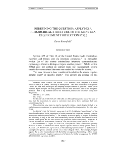 APPLYING A HIERARCHICAL STRUCTURE TO THE MENS REA