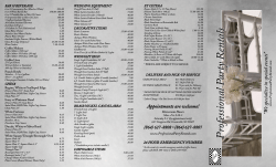 Price List - Professional Party Rentals