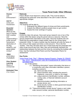 Texas Penal Code: Other Offenses
