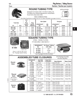 F ROUND TUBING TYPE ASSEMBLED TUBE CLOSURES F3