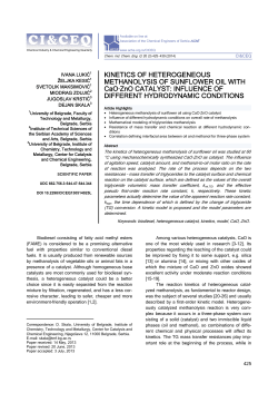 KINETICS OF HETEROGENEOUS METHANOLYSIS OF