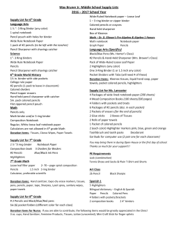 Supply List - Bruner Middle School