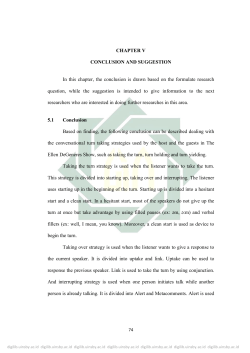 CHAPTER V CONCLUSION AND SUGGESTION In this