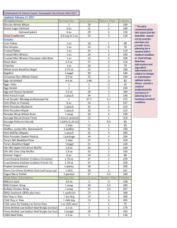 2016-2017 Nutrition Information