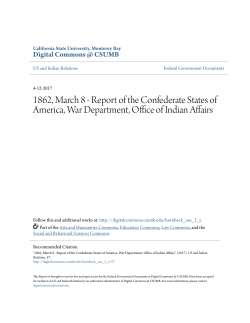 1862, March 8 - Report of the Confederate States of America, War