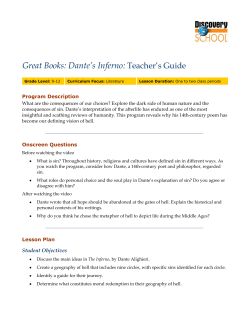 Dante`s Inferno: Teacher`s Guide