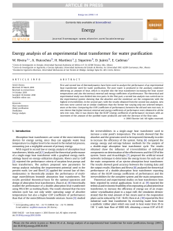 Exergy analysis of an experimental heat transformer for water