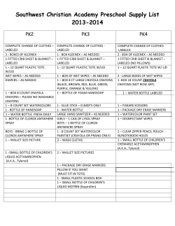 first grade - Southwest Christian Academy