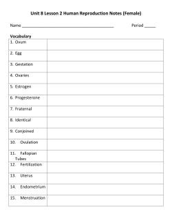 Unit 8 Lesson 2 Human Reproduction Notes (Female)