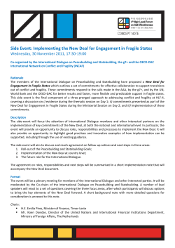 Side Event: Implementing the New Deal for Engagement in