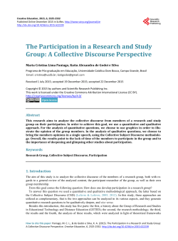 The Participation in a Research and Study Group: A Collective
