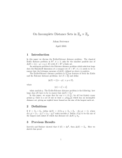 On Incomplete Distance Sets in Zp Zp