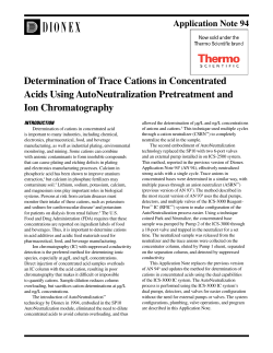 Determination of Trace Cations in Concentrated Acids Using