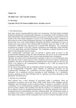 The Centralist Tendency - Samuel Griffith Society