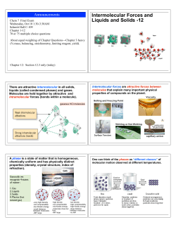Intermolecular Forces and Liquids and Solids -12