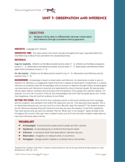 unit 7: observation and inference