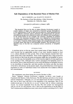 Salt Dependency of the Bacterial Flora of Marine Fish