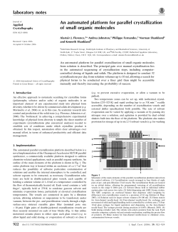 An automated platform for parallel crystallization of small organic