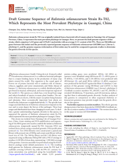 Draft Genome Sequence of Ralstonia
