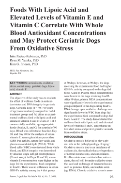 Foods With Lipoic Acid and Elevated Levels of Vitamin E and