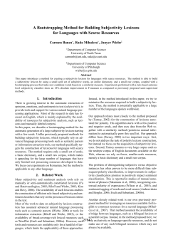 A Bootstrapping Method for Building Subjectivity Lexicons for
