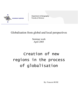 Creation of new regions in the process of globalisation