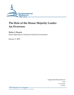 The Role of the House Majority Leader: An