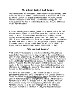 The Untimely Death of Caleb Sanborn