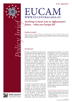 Involving Central Asia in Afghanistan`s future &ndash; what can Europe do?