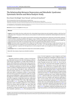 The Relationship Between Depression and Metabolic Syndrome