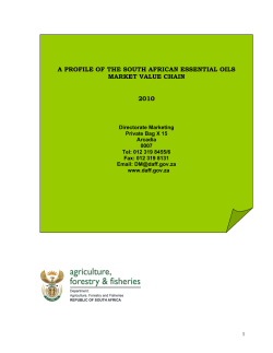 a profile of the south african essential oils