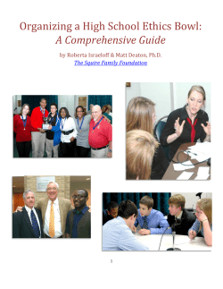 Organizing a High School Ethics Bowl
