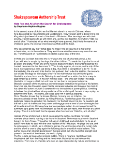 Hide Fox and All After - Shakespearean Authorship Trust